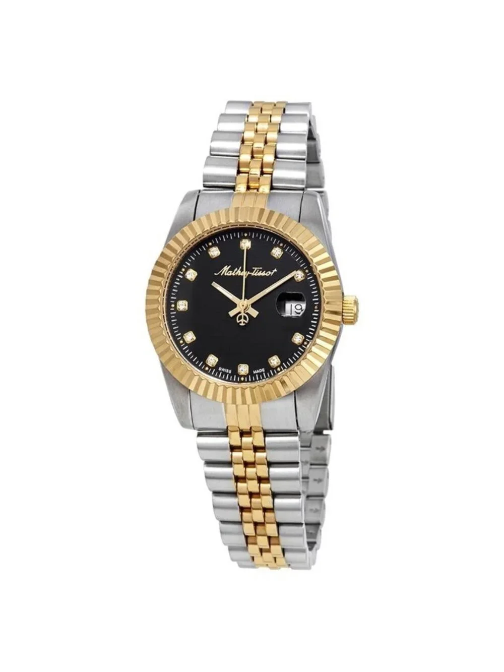 NWT Mathey-Tissot Mathey III Quartz Crystal Black Dial Ladies Watch